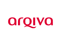 The Arqiva company logo, featuring the brand name in white and red text in a modern, rounded typeface on a black background.