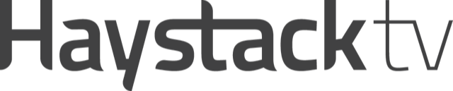 The Haystack TV logo in black text on a transparent background.