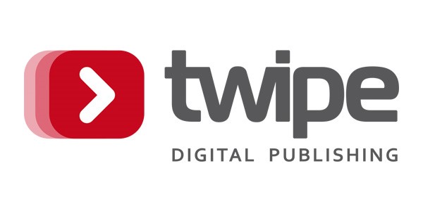 Logo of Twipe Digital Publishing, featuring a red icon with a white arrow and the text 'twipe DIGITAL PUBLISHING'.