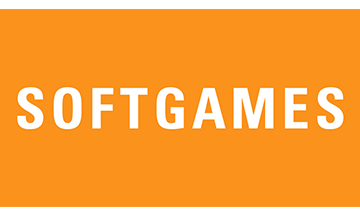 The SOFTGAMES logo displayed in white text on an orange background.