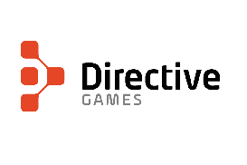 Logo for Directive Games featuring orange geometric shapes and company name.
