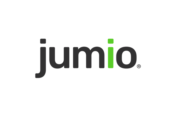 "Jumio logo with black text and a green dot over the 'i'."