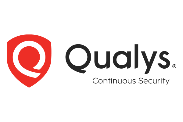 The logo for Qualys, featuring a red shield with a stylized 'Q' and the text 'Qualys Continuous Security'.