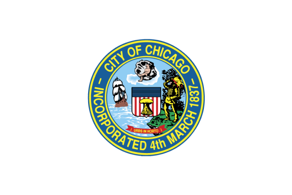 Seal of the City of Chicago featuring a shield, a Native American figure, a ship, and the motto "Urbs in Horto," surrounded by text stating "City of Chicago Incorporated 4th March 1837."
