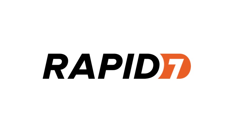The Rapid7 logo featuring bold black text and an orange '7' on a white background.