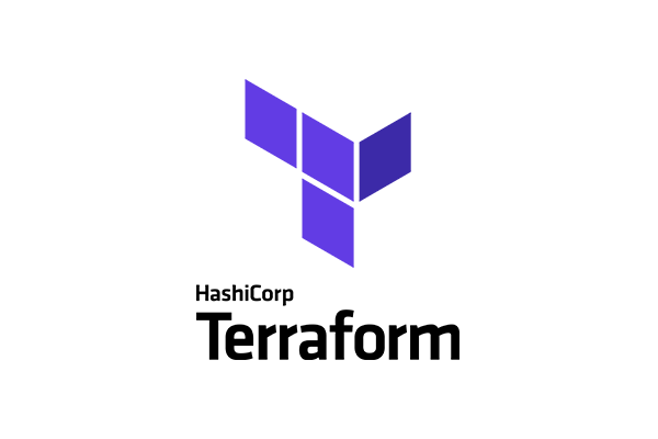 HashiCorp Terraform logo featuring a stylized purple geometric 'T' design on a white background.