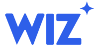 Wiz logo in blue with a stylized star above the letter Z on a white background.