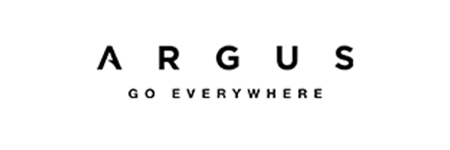 Logo for Argus featuring the text 'ARGUS Go Everywhere' in black on a white background.