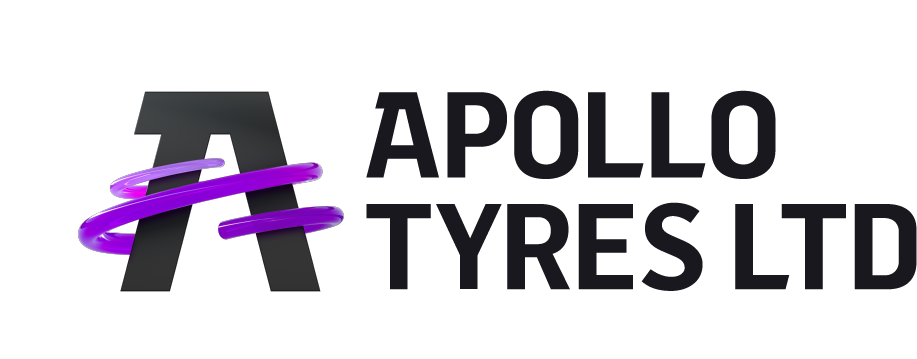 Logo of Apollo Tyres Ltd featuring a stylized letter 'A' with purple rings and the company name in bold text.