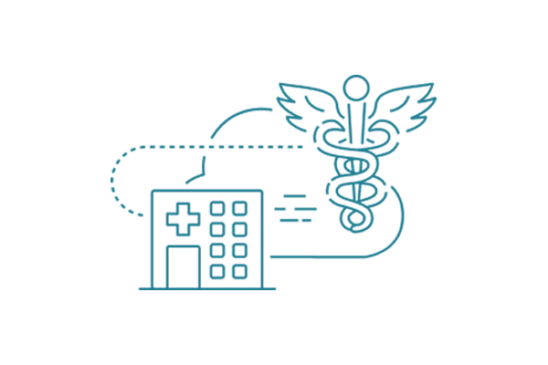 Icon representing genomic data storage, featuring a stylized double helix DNA strand in a teal color on a white background.