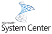 Microsoft System Center logo featuring a blue geometric design.