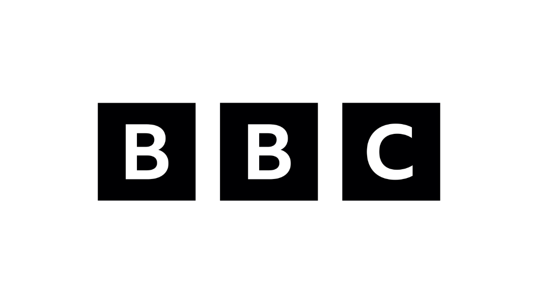 The image shows the BBC logo with the letters B, B, and C in white text inside three black squares on a white background.