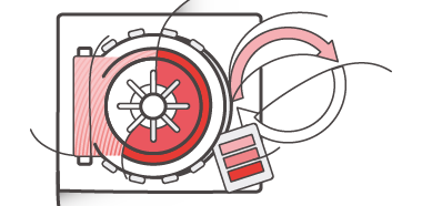 Illustration of an AWS backup storage vault with arrows indicating backup and recovery processes.