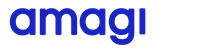 The image displays the Amagi company logo, featuring the word 'amagi' in a rounded, blue lowercase font.