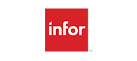 Red square with white text reading "infor" on a black background.