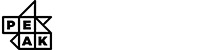 Black outline logo for Peak, displayed within geometric shapes on a white background.