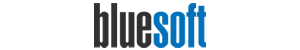 Bluesoft company logo with 'blue' in black and 'soft' in blue, on a transparent background.