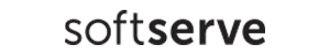 The SoftServe logo in black text on a white background.