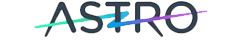 Logo for Astro, used as a customer reference. The logo features the text 'ASTRO' with a stylized line running through the letters.