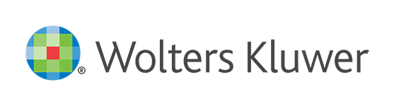 Wolters Kluwer company logo with colored icon and text