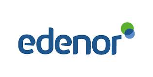 The Edenor logo in blue text with overlapping blue and green circles on a white background.