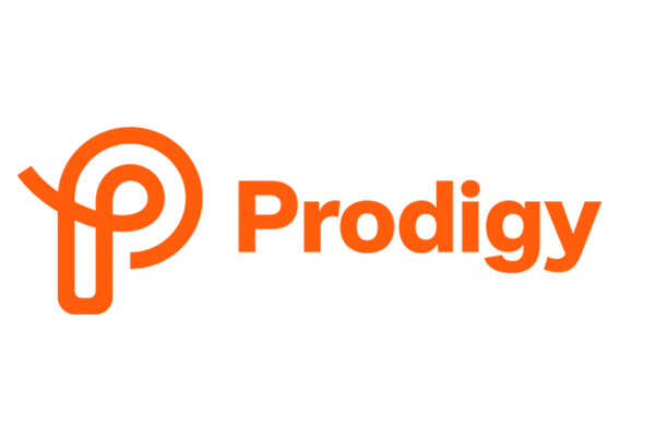 The orange Prodigy Games logo with the word 'Prodigy' in bold orange text and a stylized 'P' graphic on a white background.
