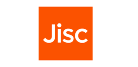 The Jisc logo displayed in white text on an orange square background.
