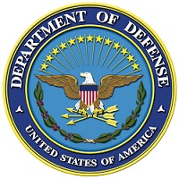 Seal of the United States Department of Defense featuring a bald eagle, shield, arrows, olive branch, and stars encircled by text.