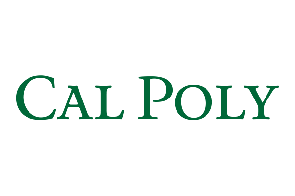 "Cal Poly logo in green text on a white background."