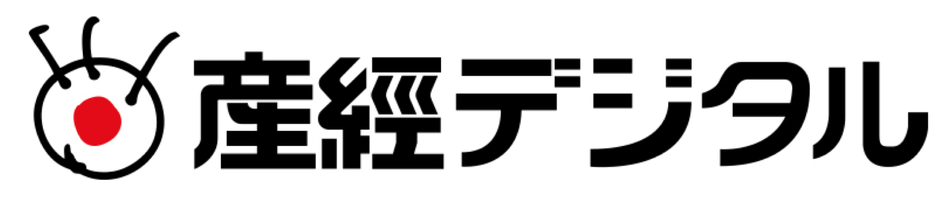 Logo with a stylized red dot and black lines resembling an insect, next to Japanese text reading "産経デジタル" (Sankei Digital).
