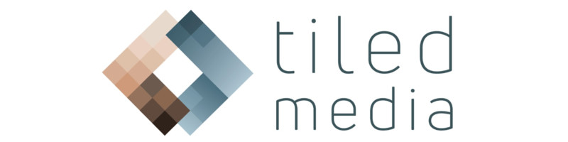Logo for Tiled Media, featuring a geometric tiled design and the text 'tiled media'.