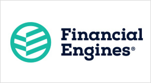 Logo of Financial Engines with a teal circular emblem and bold navy text.