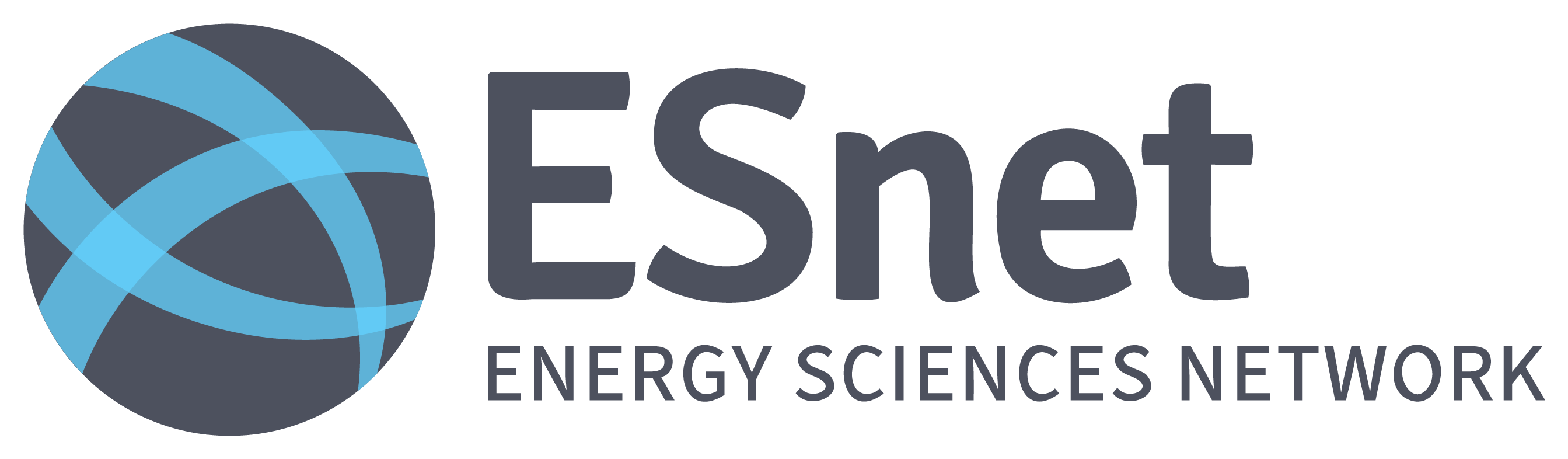ESnet Energy Sciences Network logo, with a blue and gray globe beside the ESnet name.