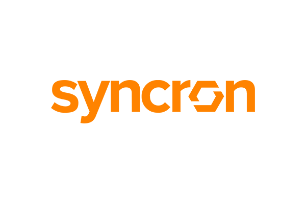 Syncron company logo in orange text on a white background.