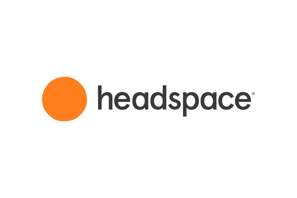 Headspace logo with orange circle and text on a transparent background.