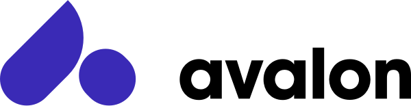 Avalon company logo with a purple abstract icon and black 'Avalon' text.
