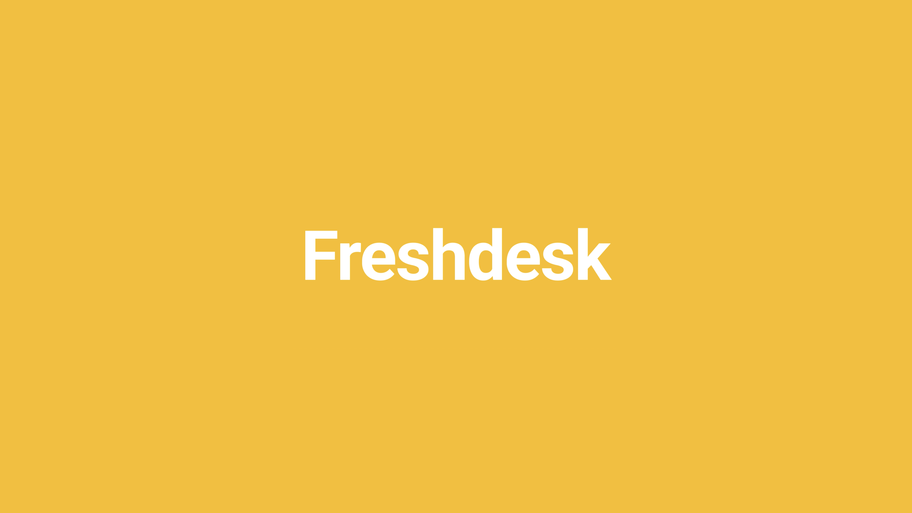 Freshdesk logo displayed on a solid yellow background, used as a video thumbnail.