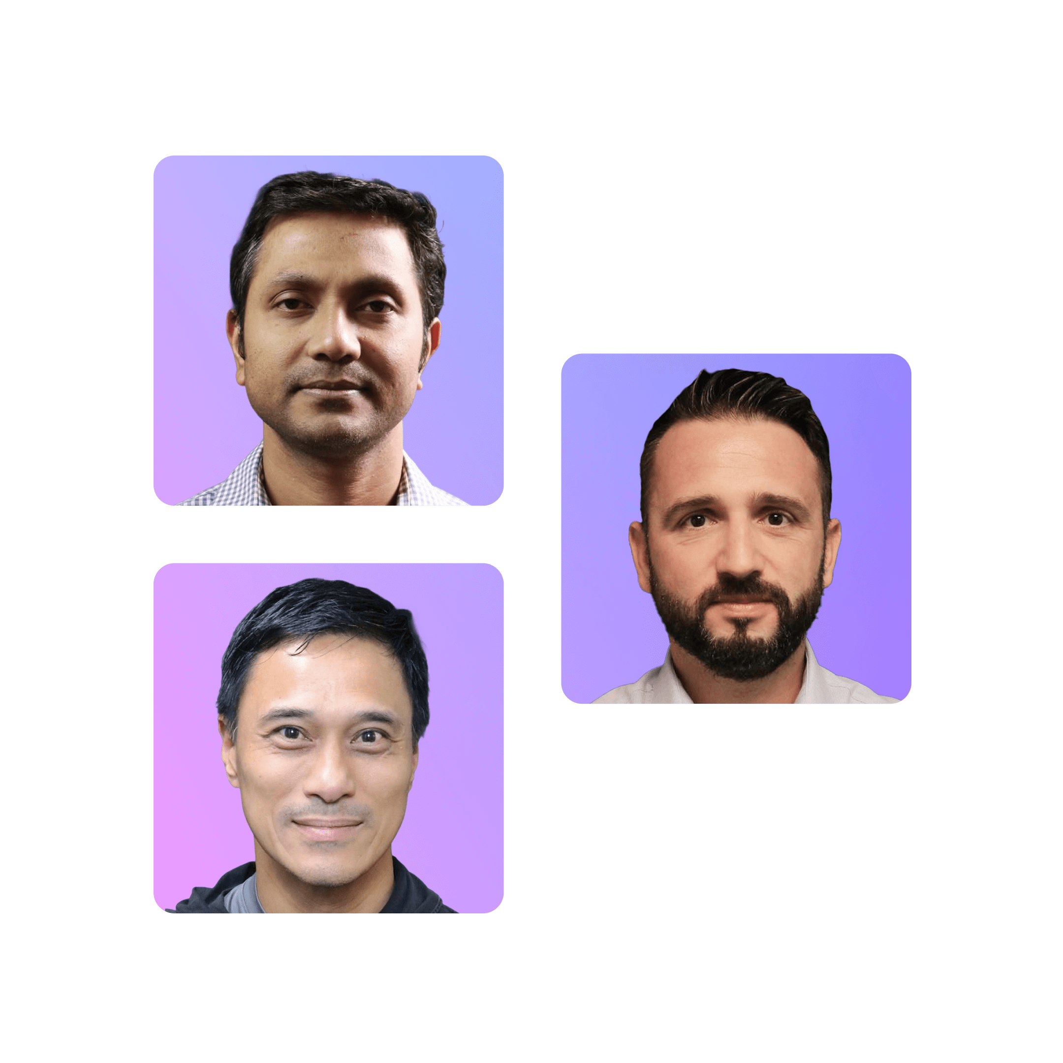 Compiled headshots of Pranjit Biswas, Adil Can, and Ed Depaz 