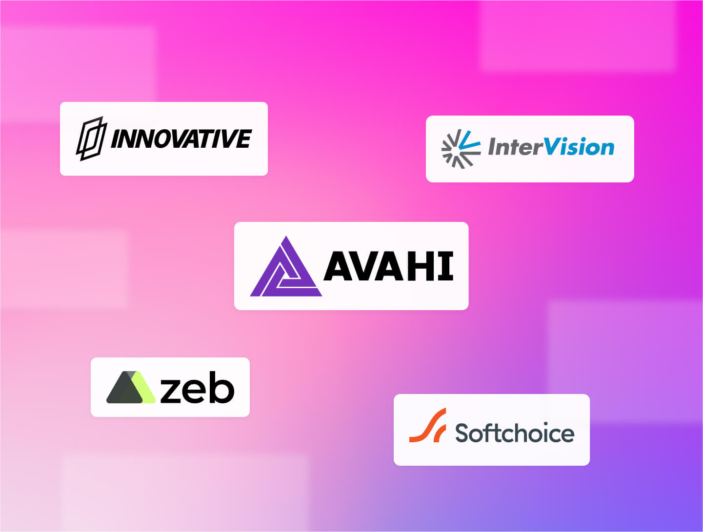 AWS SMB Partner logo collage behind a pink gradient background