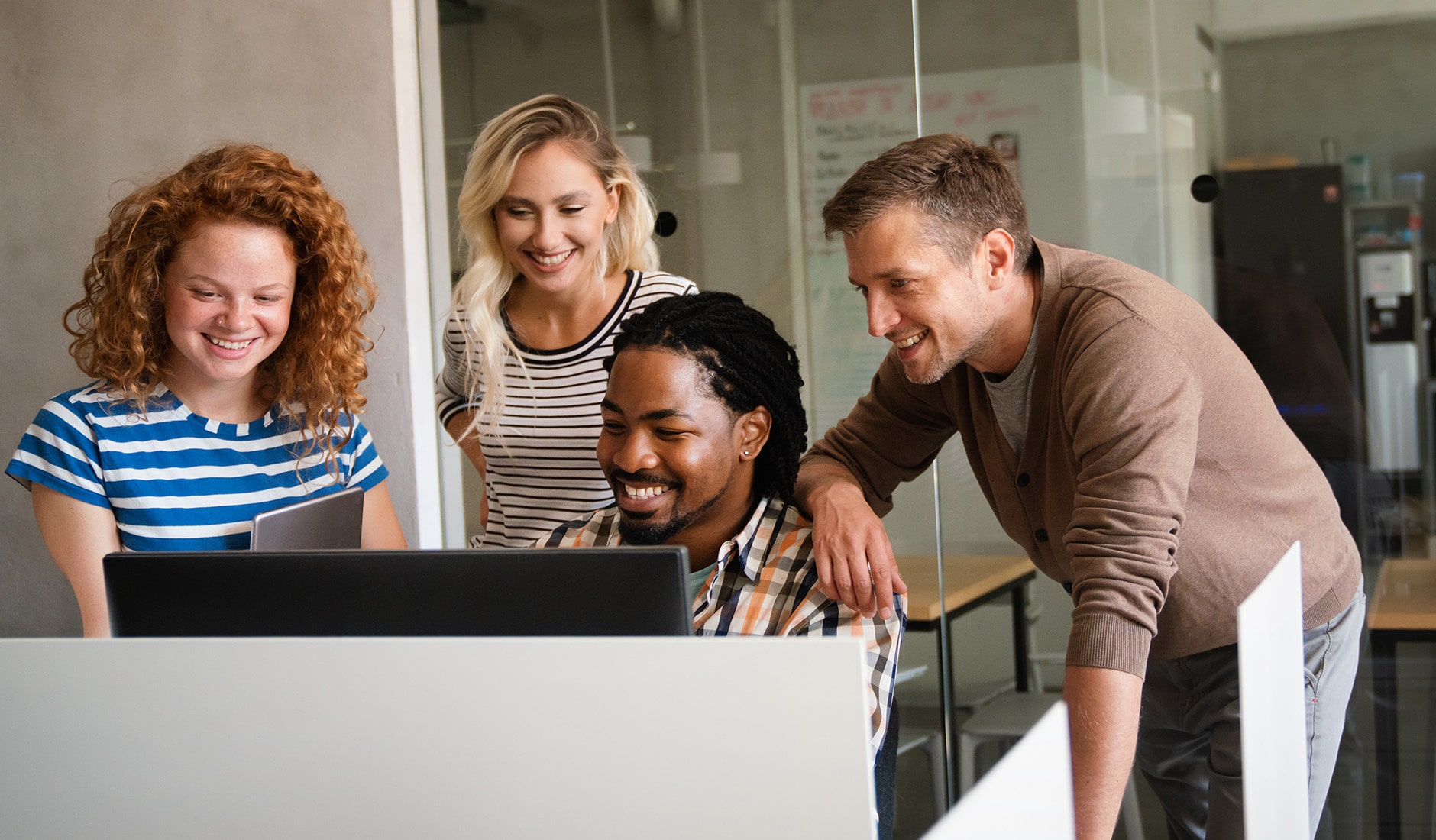 Multicultural people working during a brainstorming  meeting in office