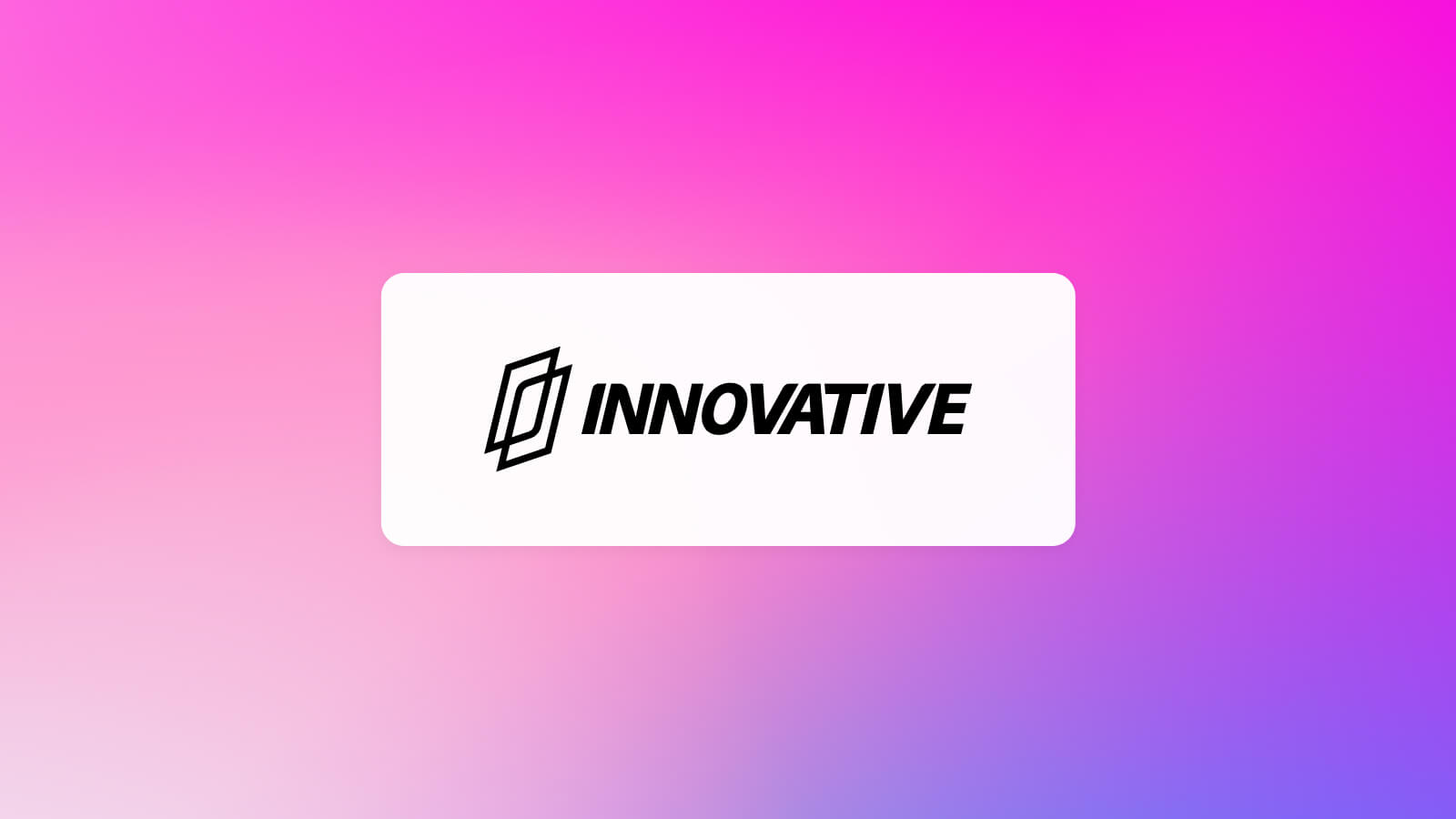 Innovative Solutions logo behind a pink and purple gradient background
