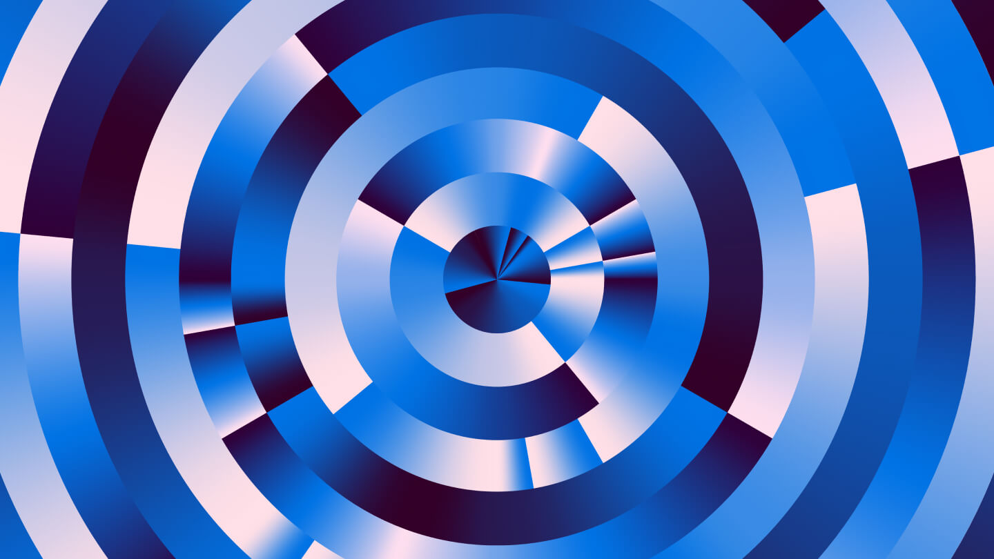 Illustration of dark blue and white concentric circles