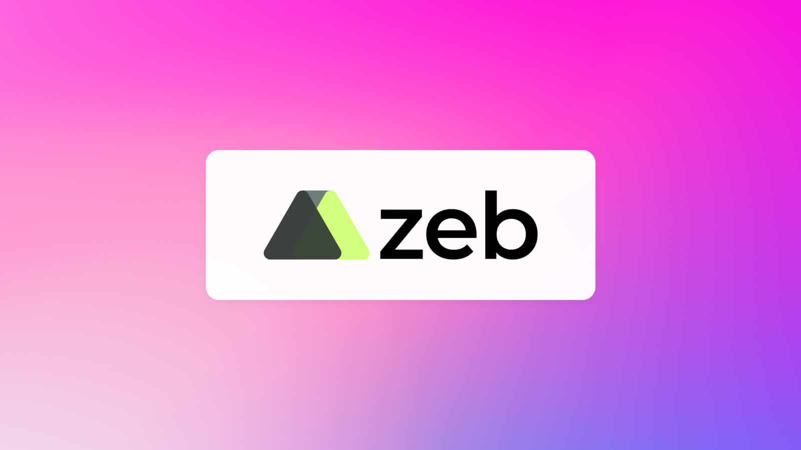Zeb logo behind a pink and purple gradient background