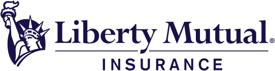 Logo for Liberty Mutual Insurance, featuring the Statue of Liberty icon and the company name.