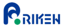 RIKEN logo featuring blue and green colors on a white background.
