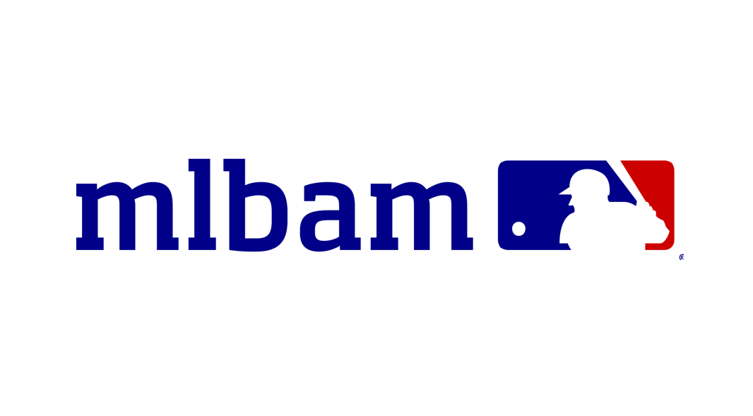 The logo for MLB Advanced Media (MLBAM), featuring the abbreviation 'mlbam' in blue text alongside the Major League Baseball silhouette emblem.