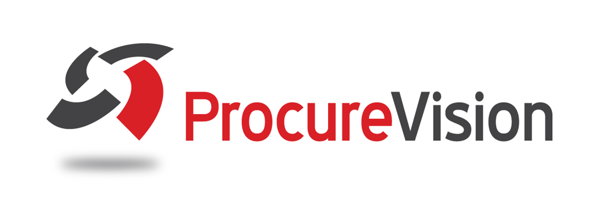 Logo of ProcureVision with a red and gray abstract design to the left of the text.