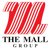 Logo of The Mall Group, featuring a stylized red 'M' above the company name.