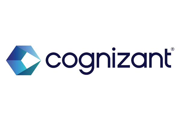 The logo of Cognizant, featuring the company name next to a geometric blue and teal icon on a white background.