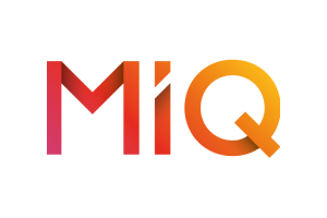 The MiQ company logo with a gradient design featuring red, orange, and yellow colors.